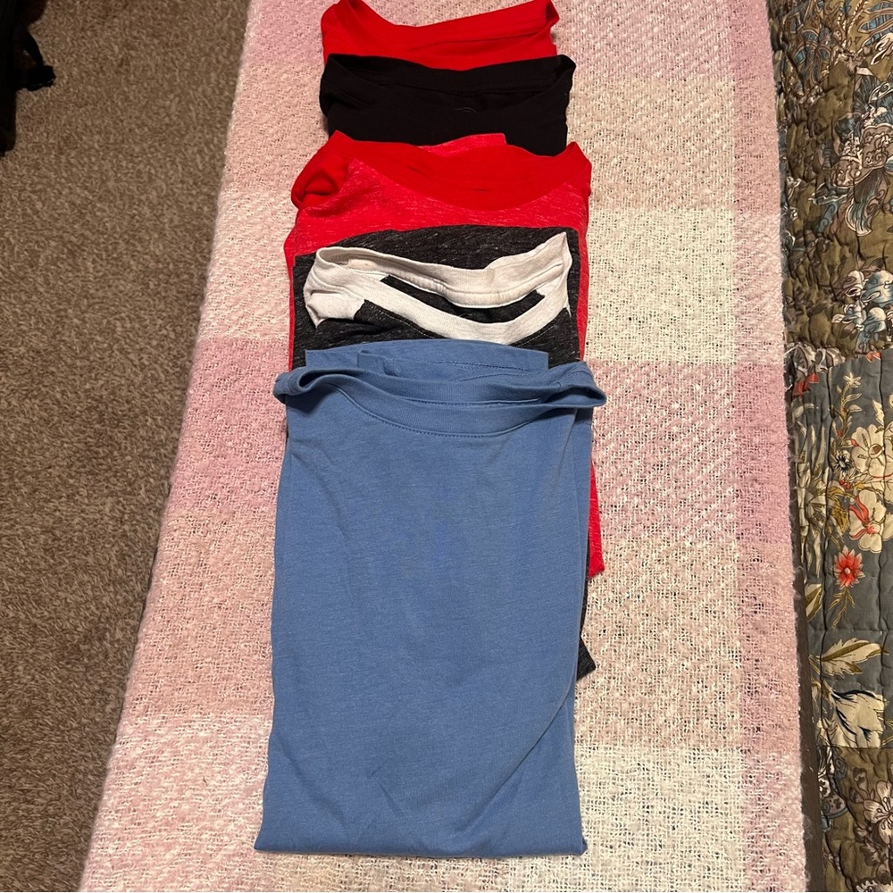 Wonder Nation Kids Short Sleeve Tees - Blue, Red, Black, Gray/White - 5 pack